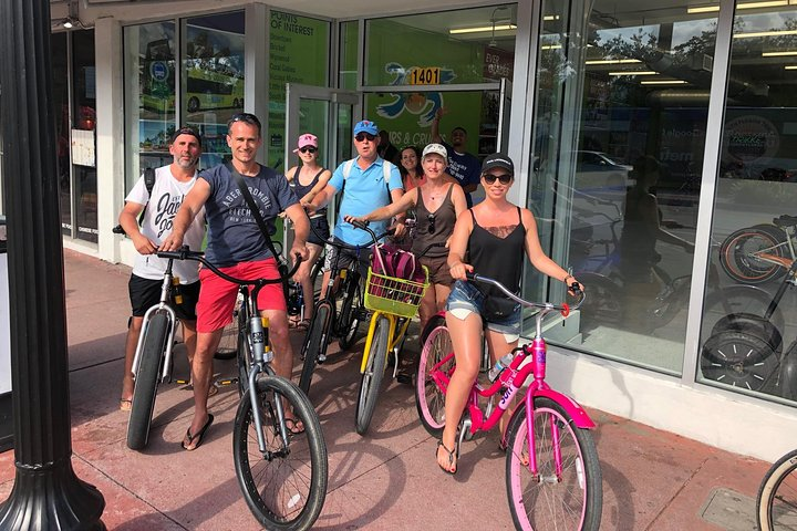 In front of the shop, south beach bike rental miami beach bicycle for rent